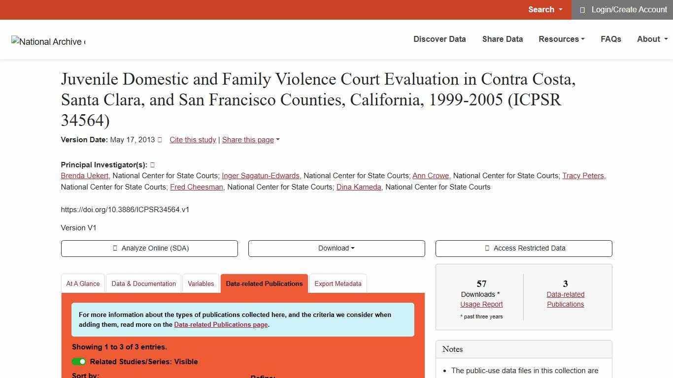 Juvenile Domestic and Family Violence Court Evaluation in Contra Costa, Santa Clara, and San Francisco Counties, California, 1999-2005
